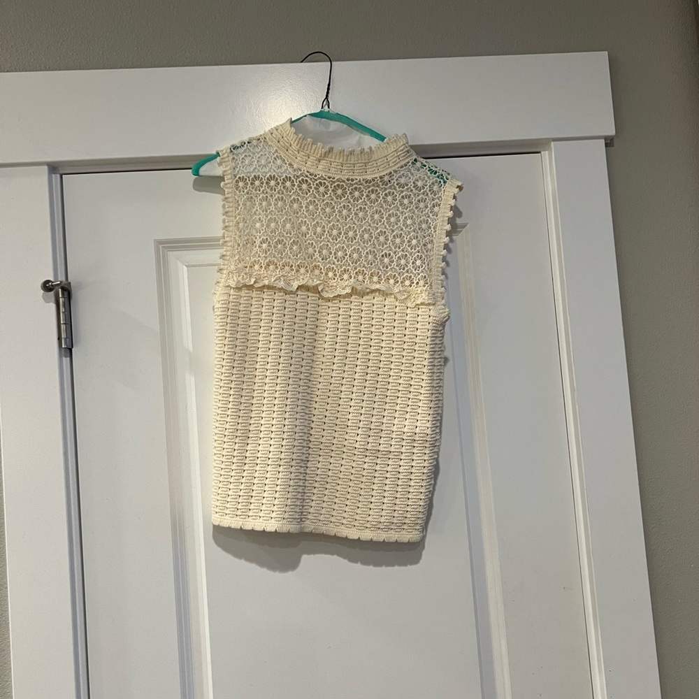 Cream Sleeveless Kids Top